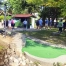 mini-golf starting crowd